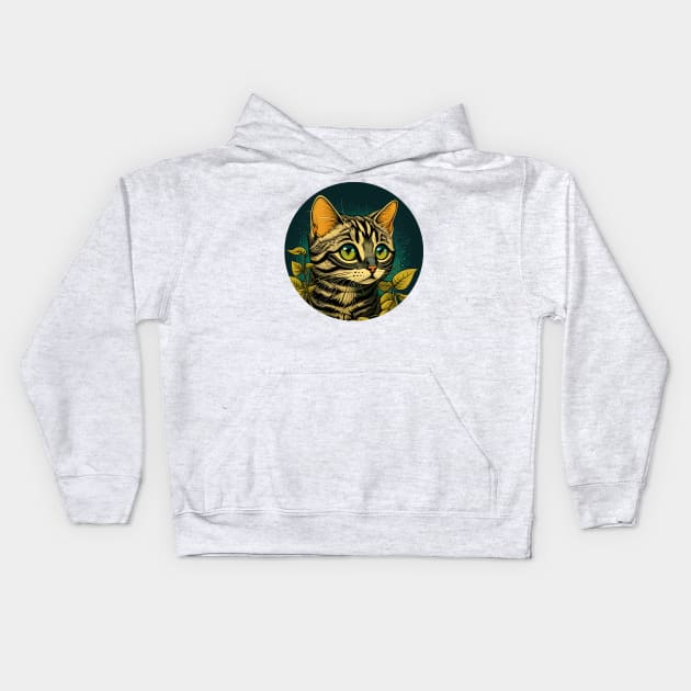 Cute Cat Thinking About Life - Love Cats Kids Hoodie by jordanfaulkner02